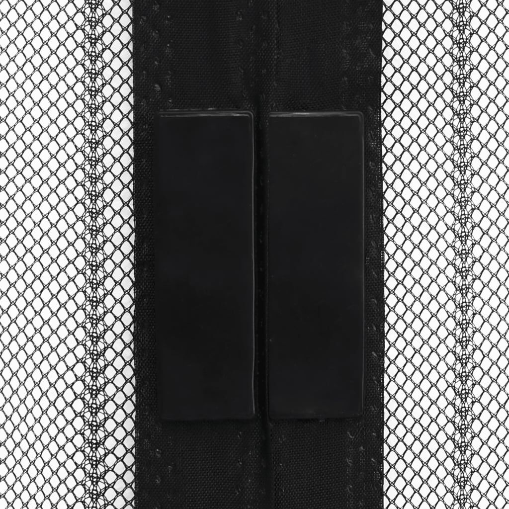 Insect Door Curtains 2 pcs with Magnet Blocks Black 220x130 cm