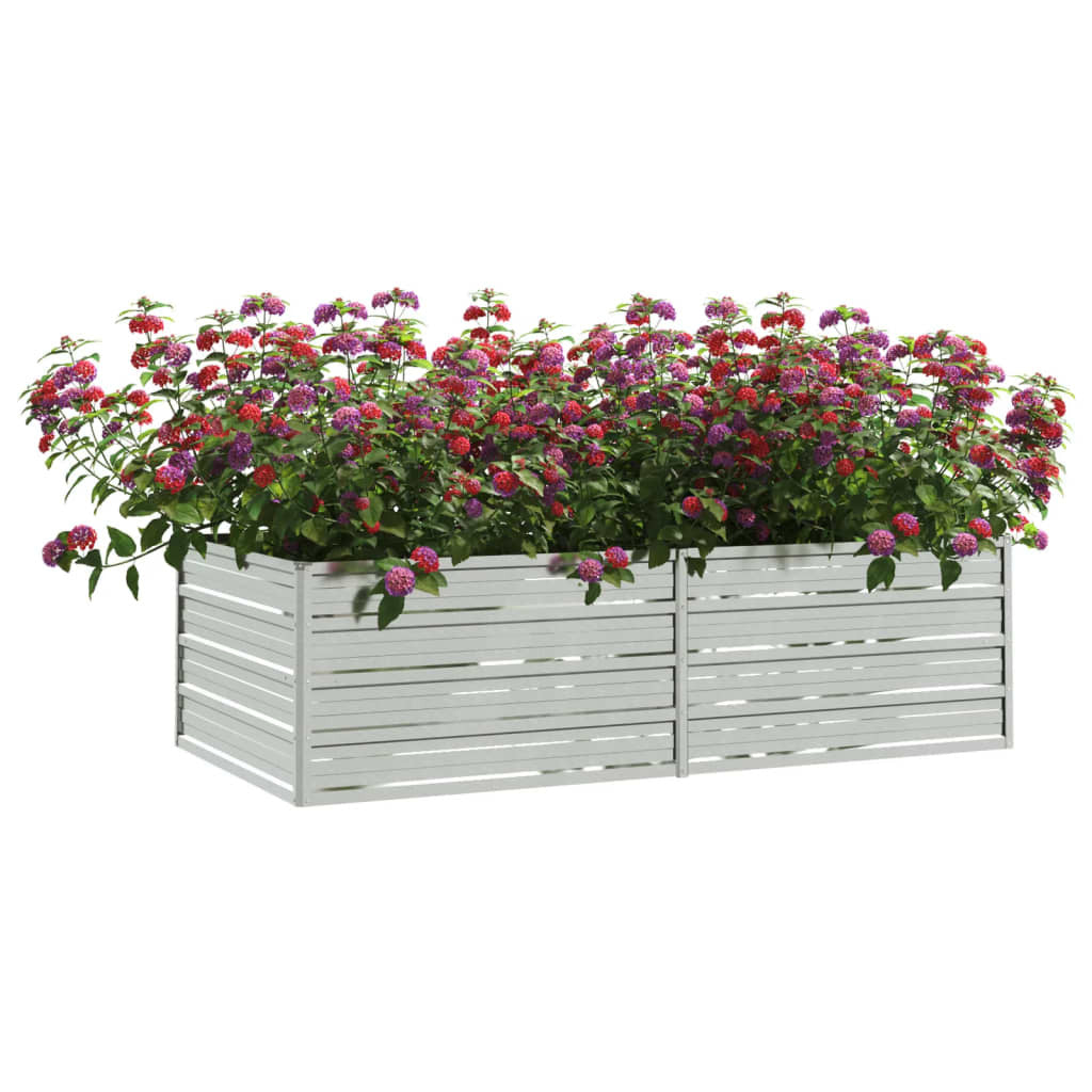 Garden Raised Bed 160x80x45 cm Galvanized Steel Silver