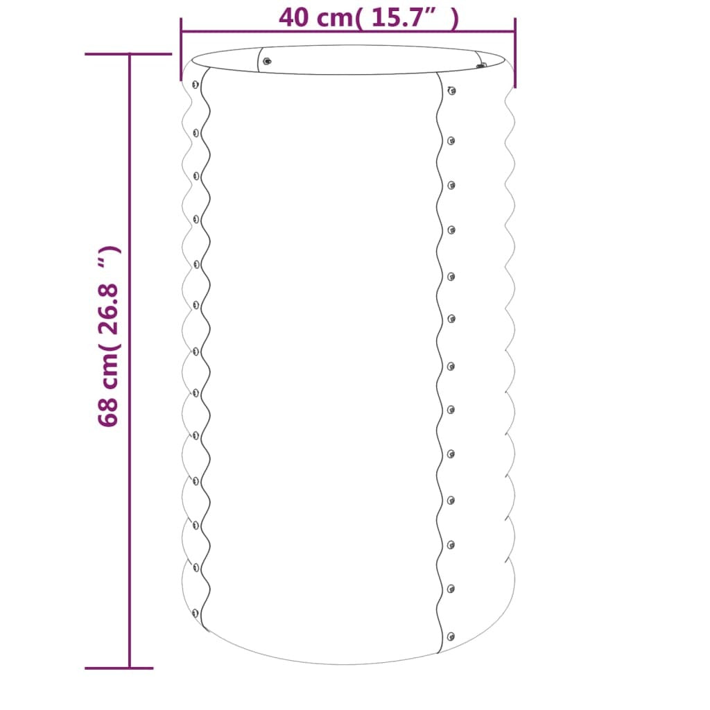 Garden Planter Galvanised Steel 40x40x68 cm Anthracite