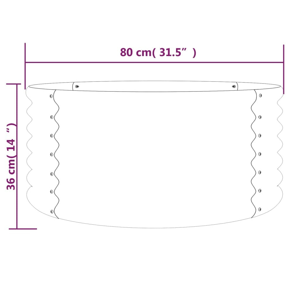 Garden Planter Galvanised Steel 80x80x36 cm Grey