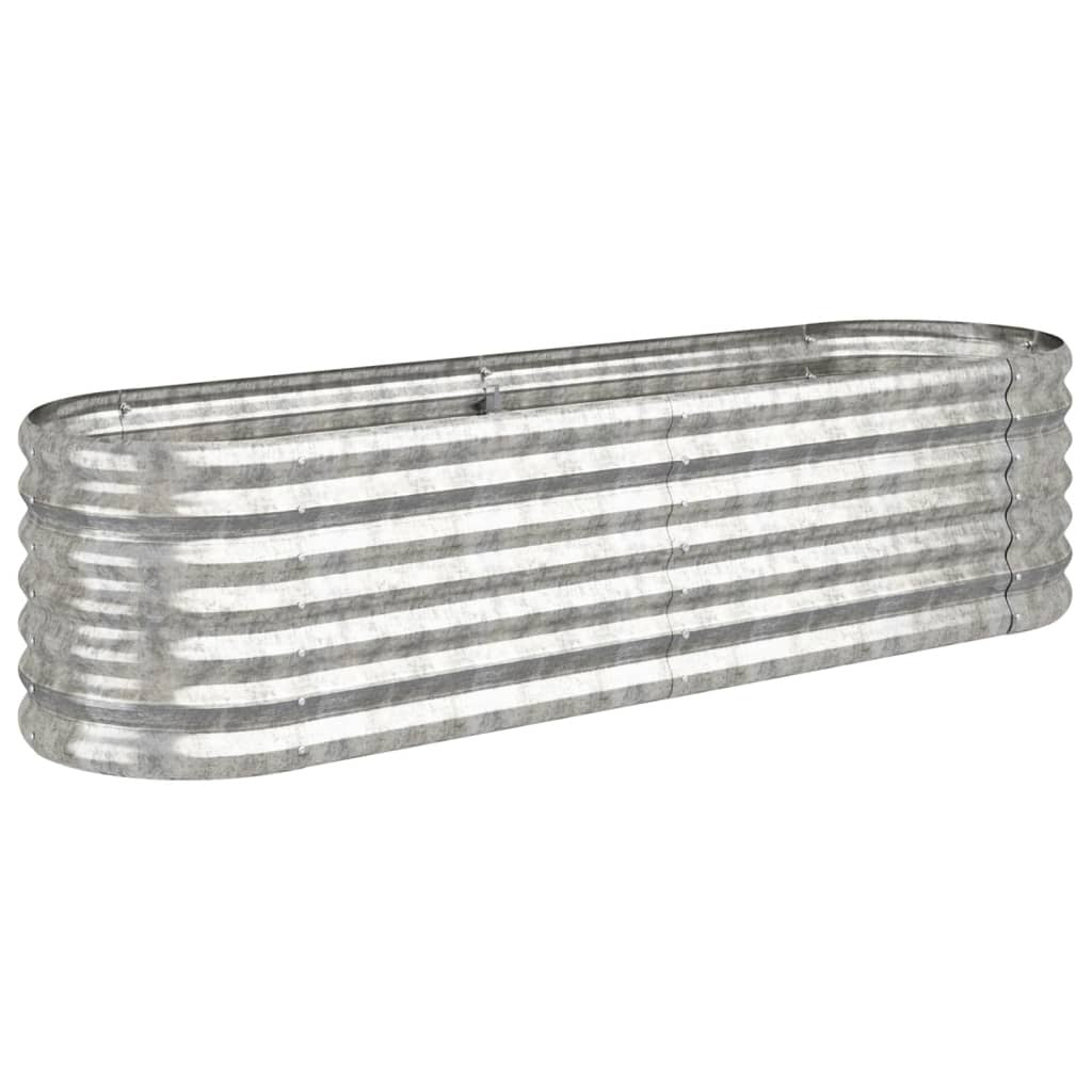 Garden Raised Bed Galvanised Steel 152x40x36 cm Silver