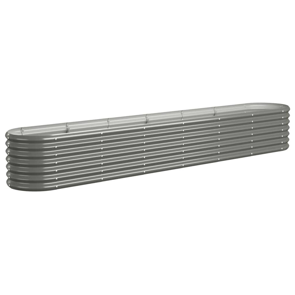 Garden Raised Bed Galvanised Steel 260x40x36 cm Grey