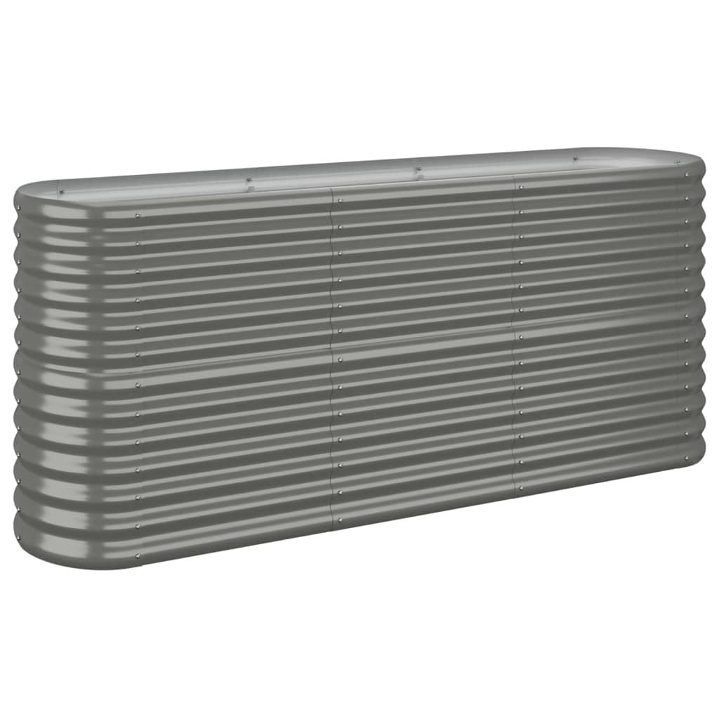 Garden Raised Bed Galvanised Steel 152x40x68 cm Grey
