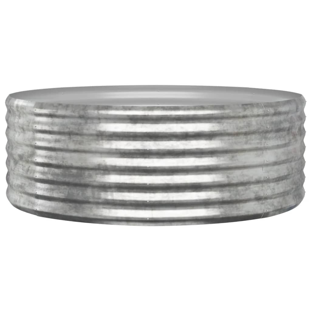Garden Raised Bed Galvanised Steel 100x100x36 cm Silver