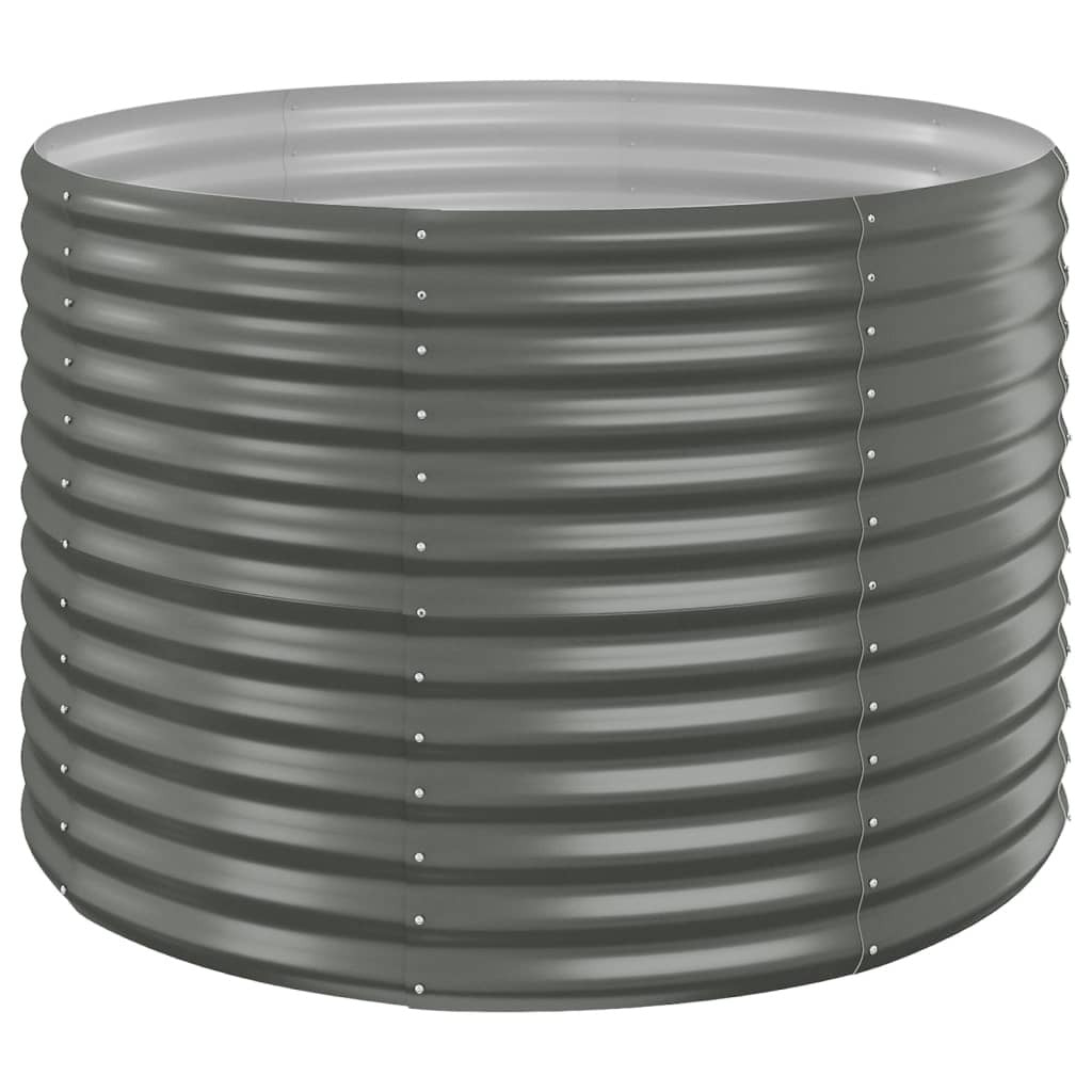 Garden Raised Bed Galvanised Steel 100x100x68 cm Grey