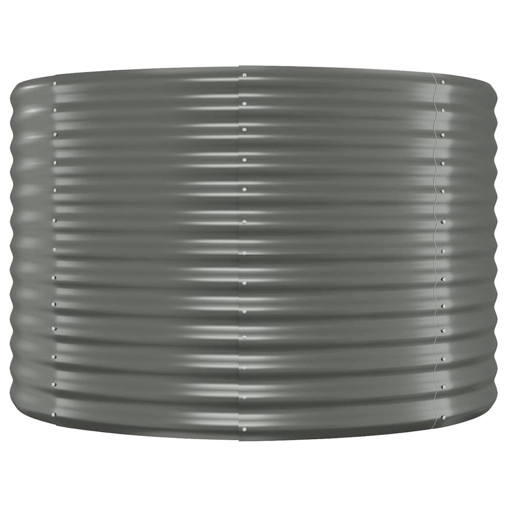 Garden Raised Bed Galvanised Steel 100x100x68 cm Grey