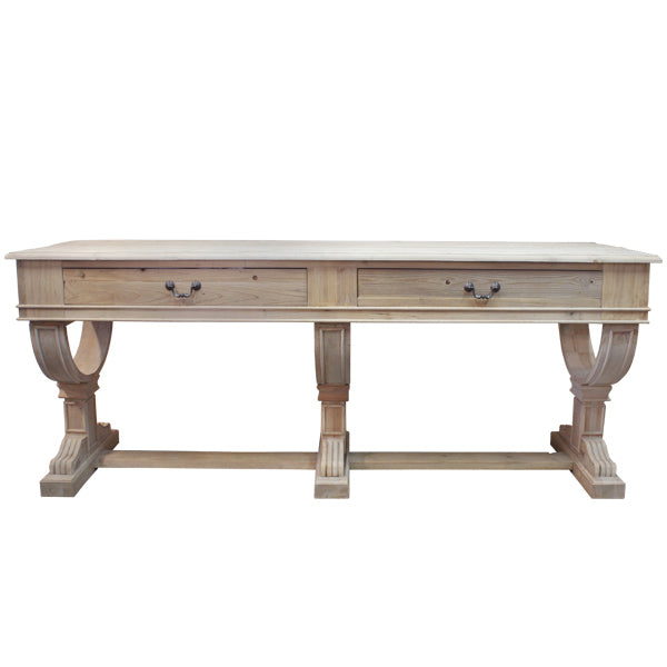 Curtis Large 2 Drawer Console Natural Reclaimed Timber Rustic Sideboard Storage Unit
