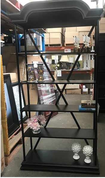 Bakers Black Display Stand Reclaimed Alder Wood 5 Shelf Rustic Industrial Home Accent
