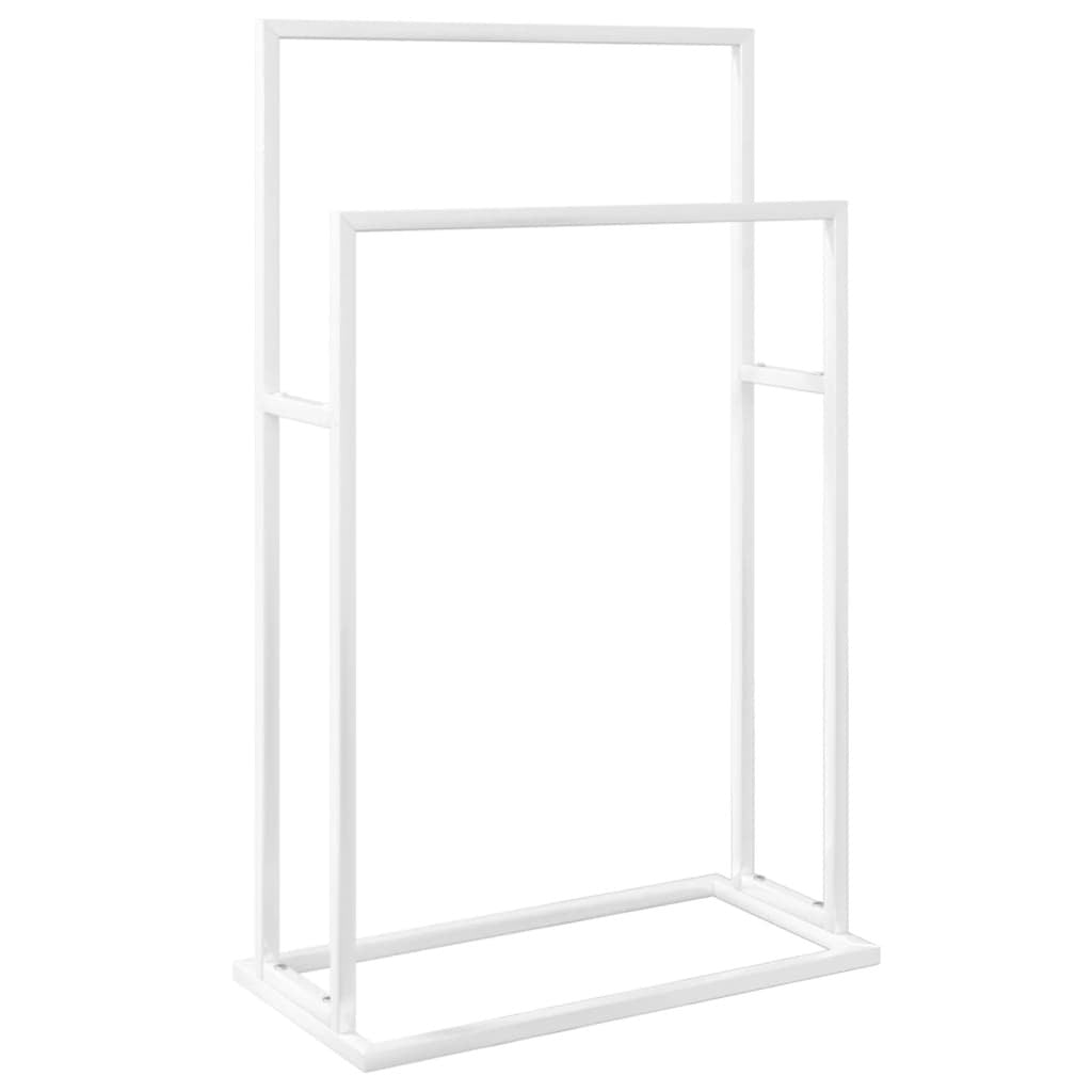 Freestanding Towel Rack White 48x24x78.5 cm Iron