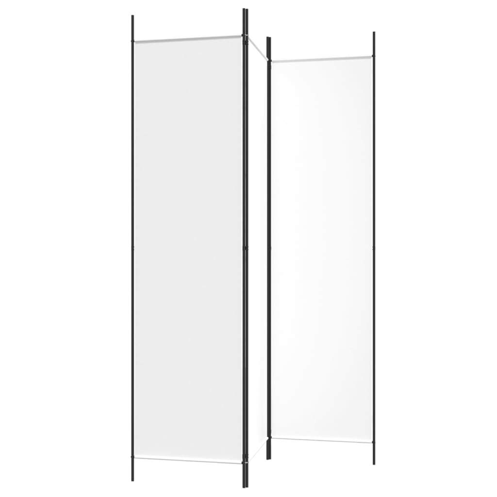 3-Panel Room Divider White 150x200 cm Fabric