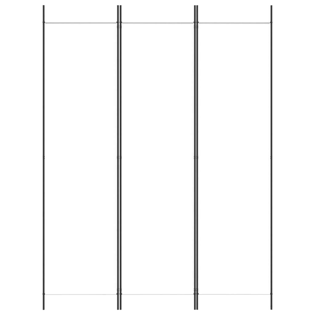 3-Panel Room Divider White 150x200 cm Fabric