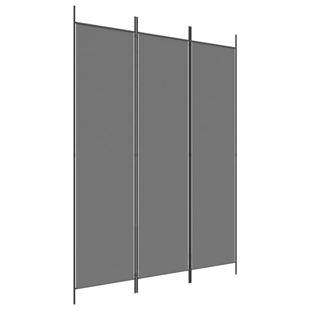 3-Panel Room Divider Anthracite 150x200 cm Fabric