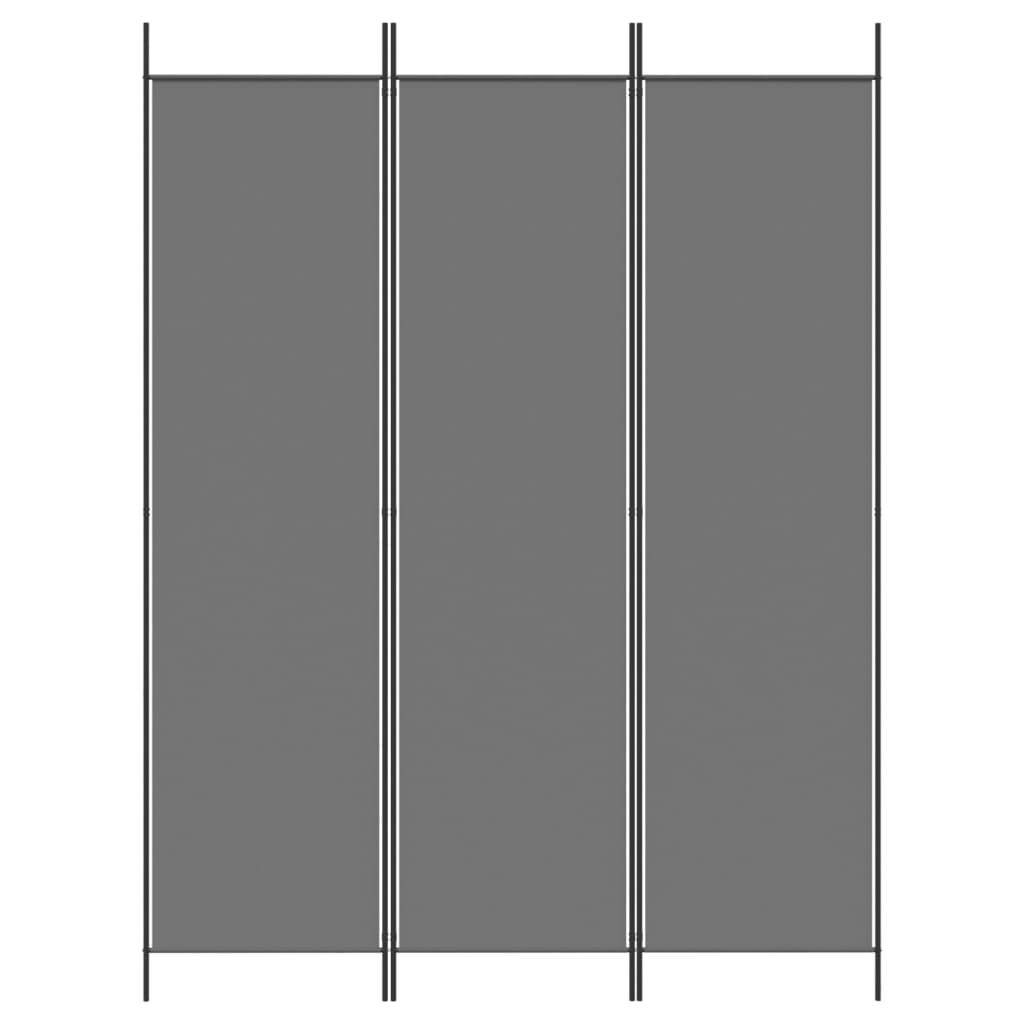 3-Panel Room Divider Anthracite 150x200 cm Fabric