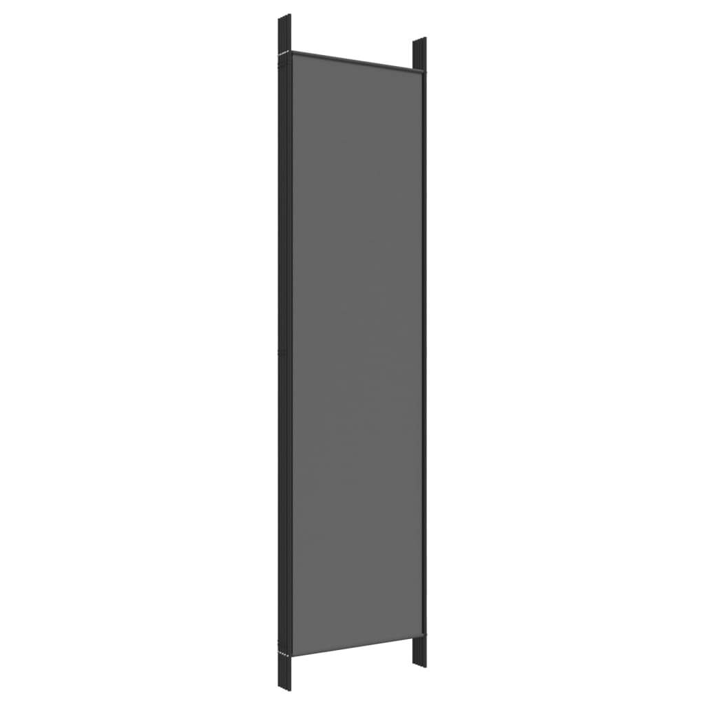5-Panel Room Divider Anthracite 250x200 cm Fabric
