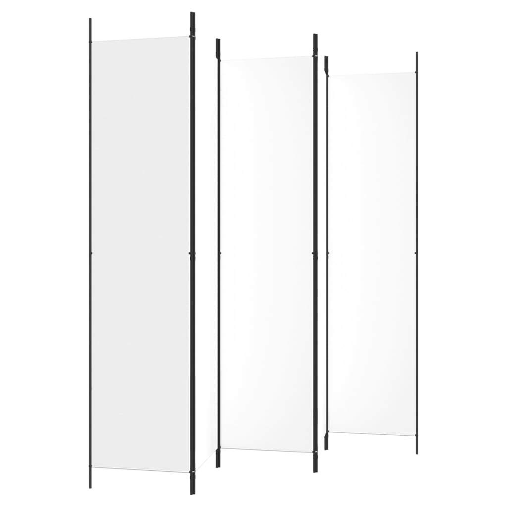 5-Panel Room Divider White 250x220 cm Fabric