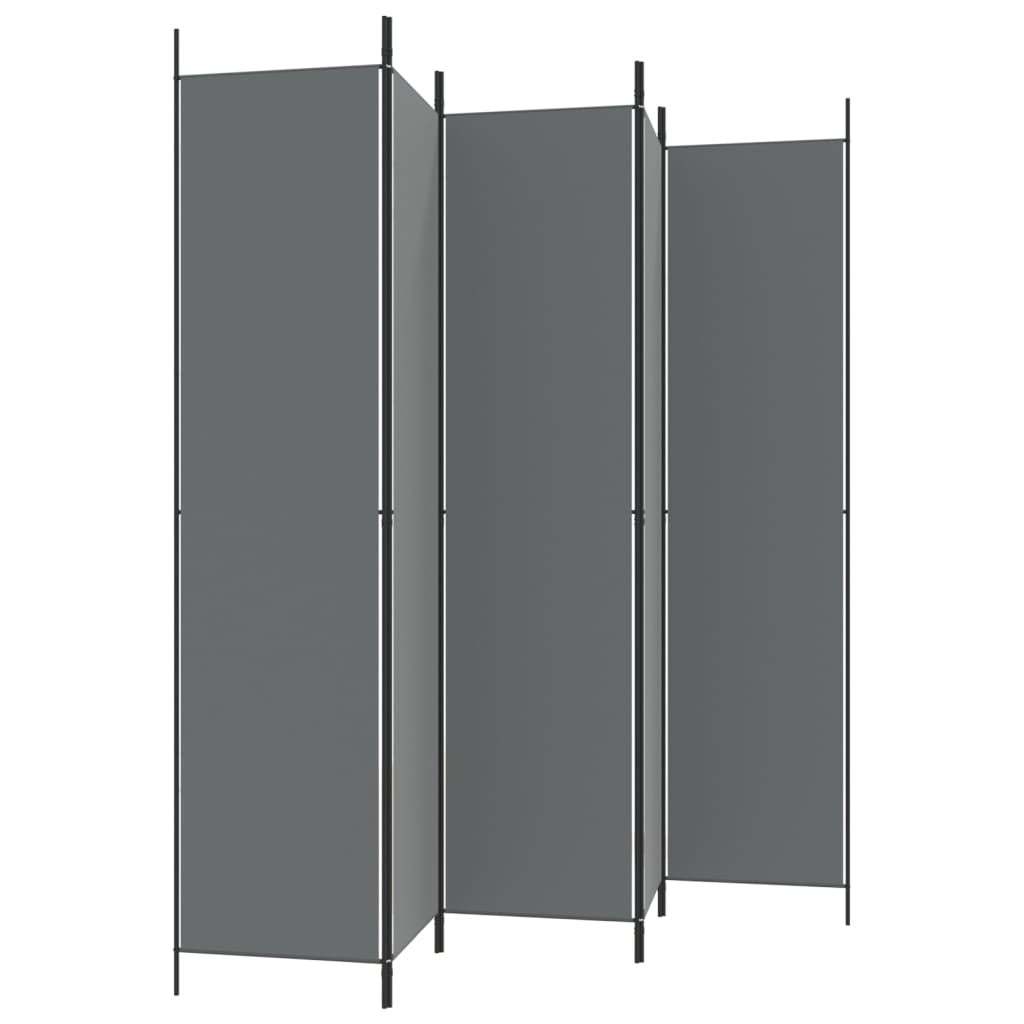 5-Panel Room Divider Anthracite 250x220 cm Fabric