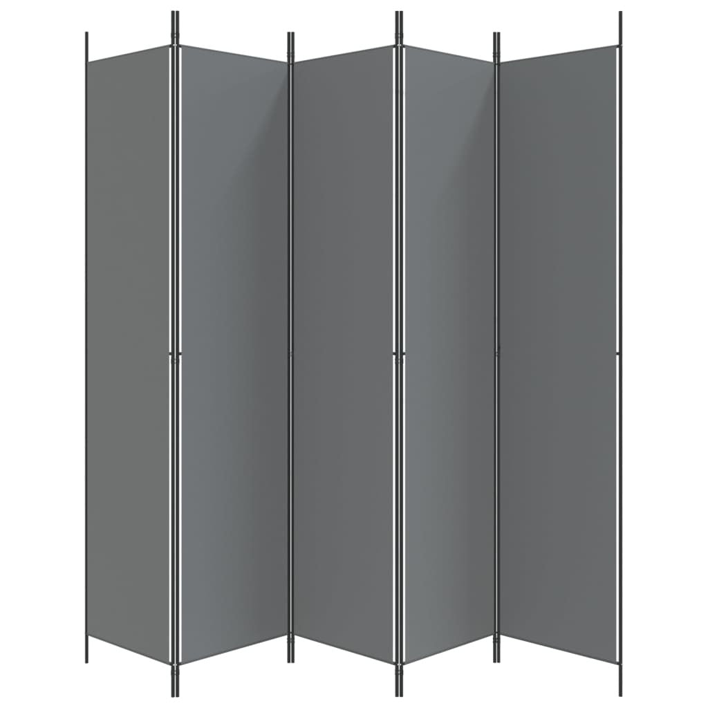 5-Panel Room Divider Anthracite 250x220 cm Fabric