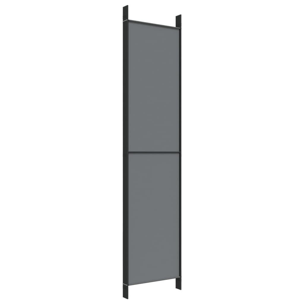5-Panel Room Divider Anthracite 250x220 cm Fabric