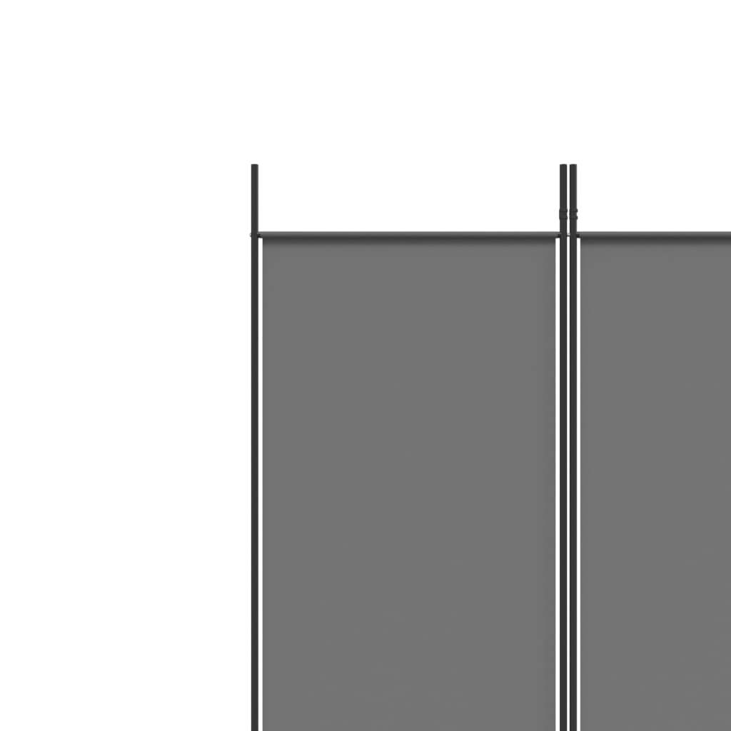 5-Panel Room Divider Anthracite 250x220 cm Fabric