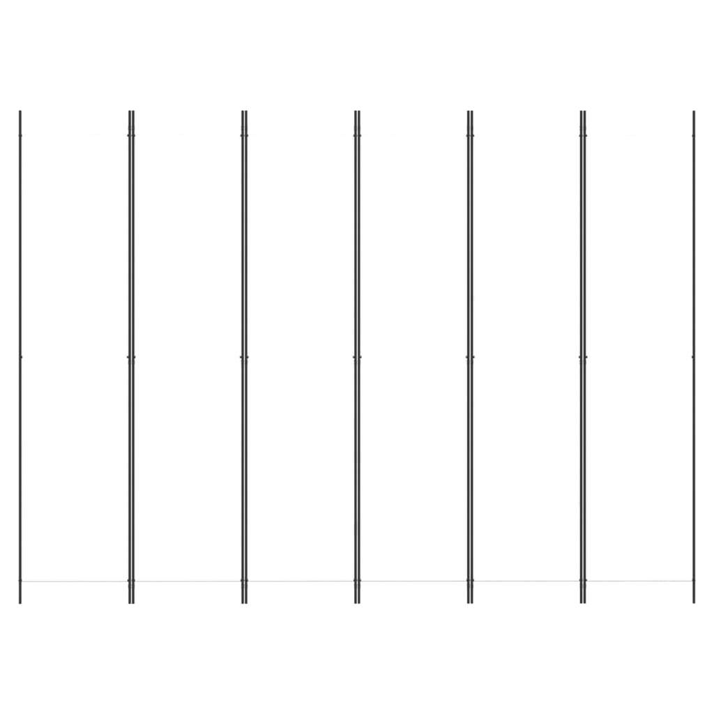 6-Panel Room Divider White 300x220 cm Fabric