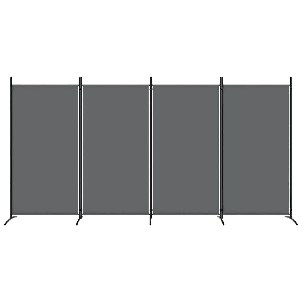 4-Panel Room Divider Anthracite 346x180 cm Fabric