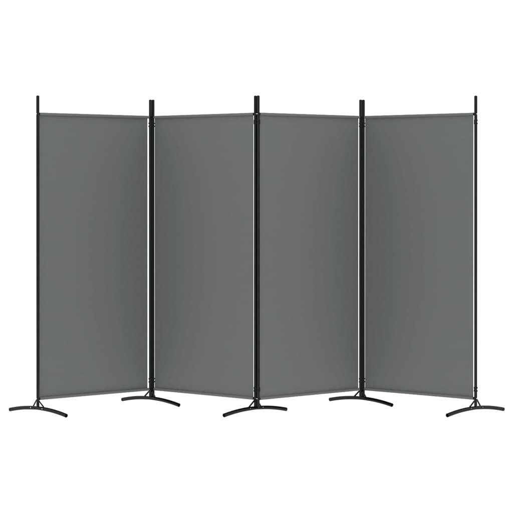 4-Panel Room Divider Anthracite 346x180 cm Fabric