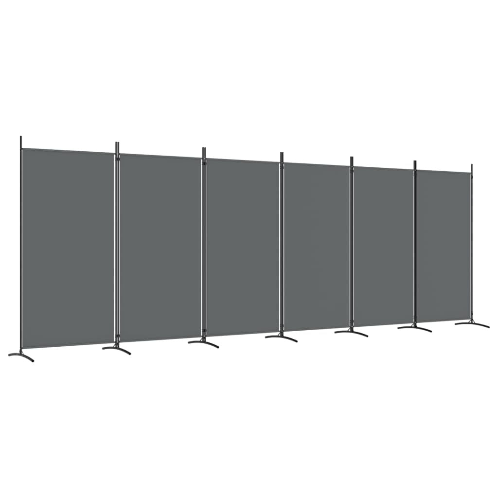 6-Panel Room Divider Anthracite 520x180 cm Fabric