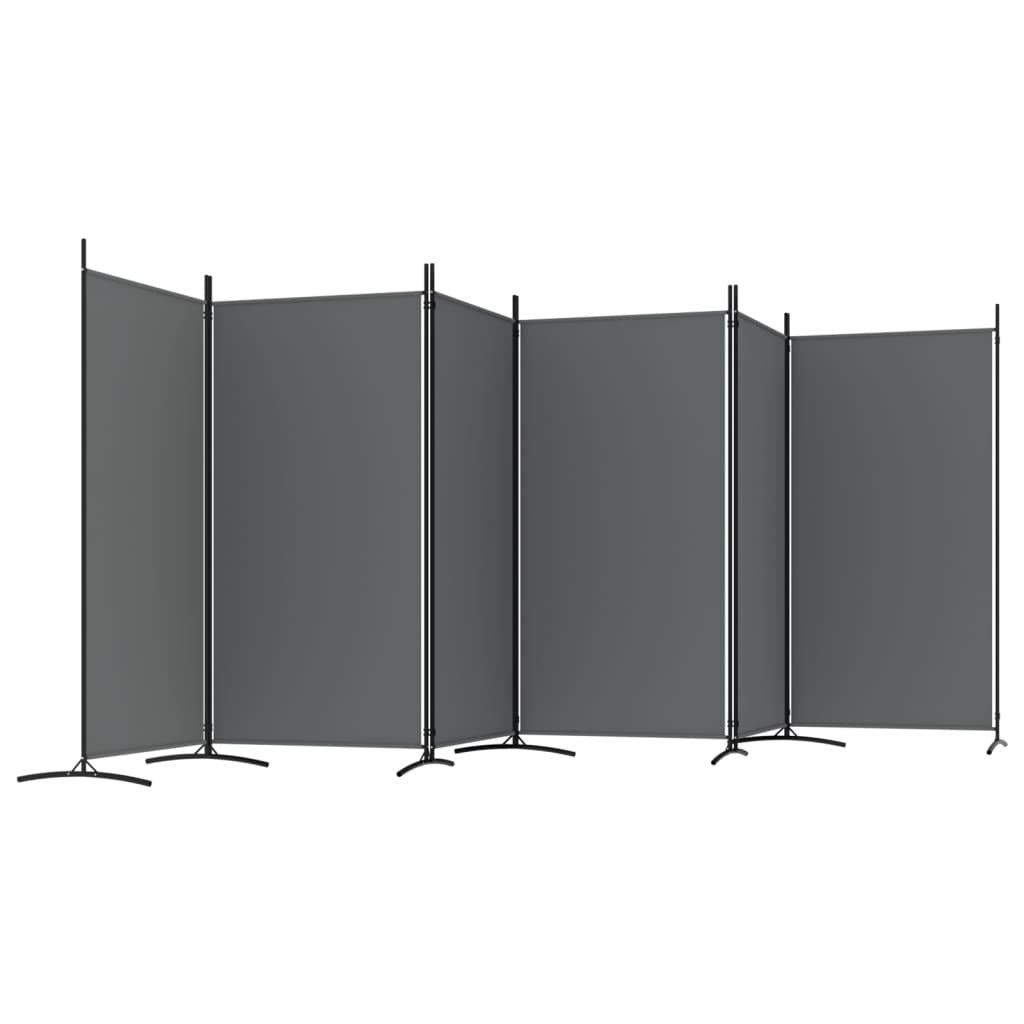 6-Panel Room Divider Anthracite 520x180 cm Fabric