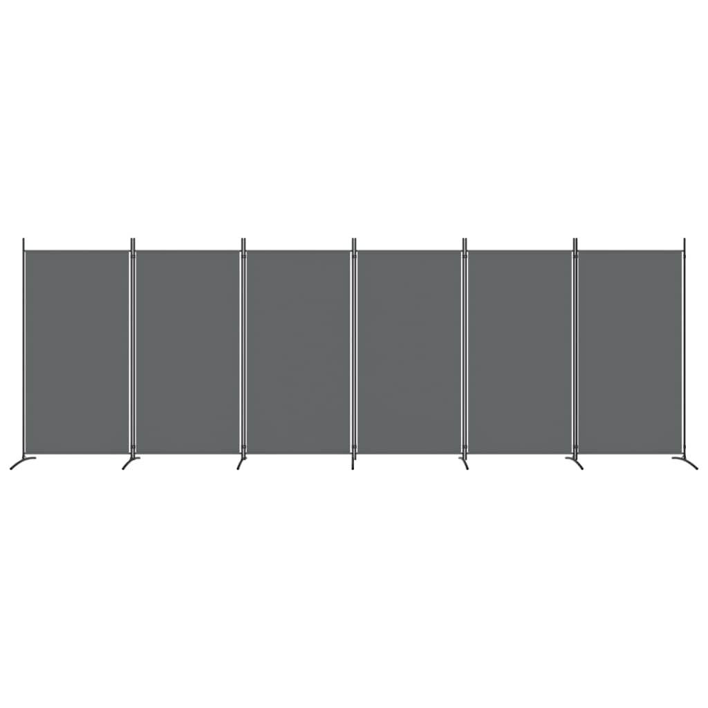 6-Panel Room Divider Anthracite 520x180 cm Fabric
