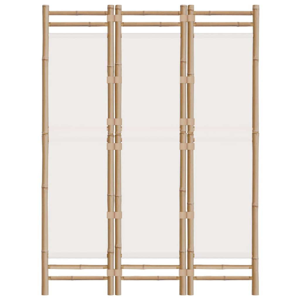Folding 3-Panel Room Divider 120 cm Bamboo and Canvas