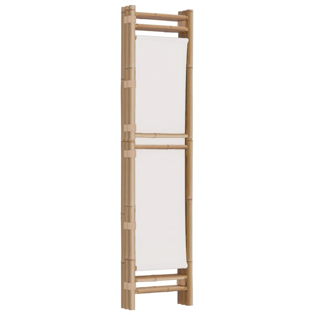 Folding 3-Panel Room Divider 120 cm Bamboo and Canvas