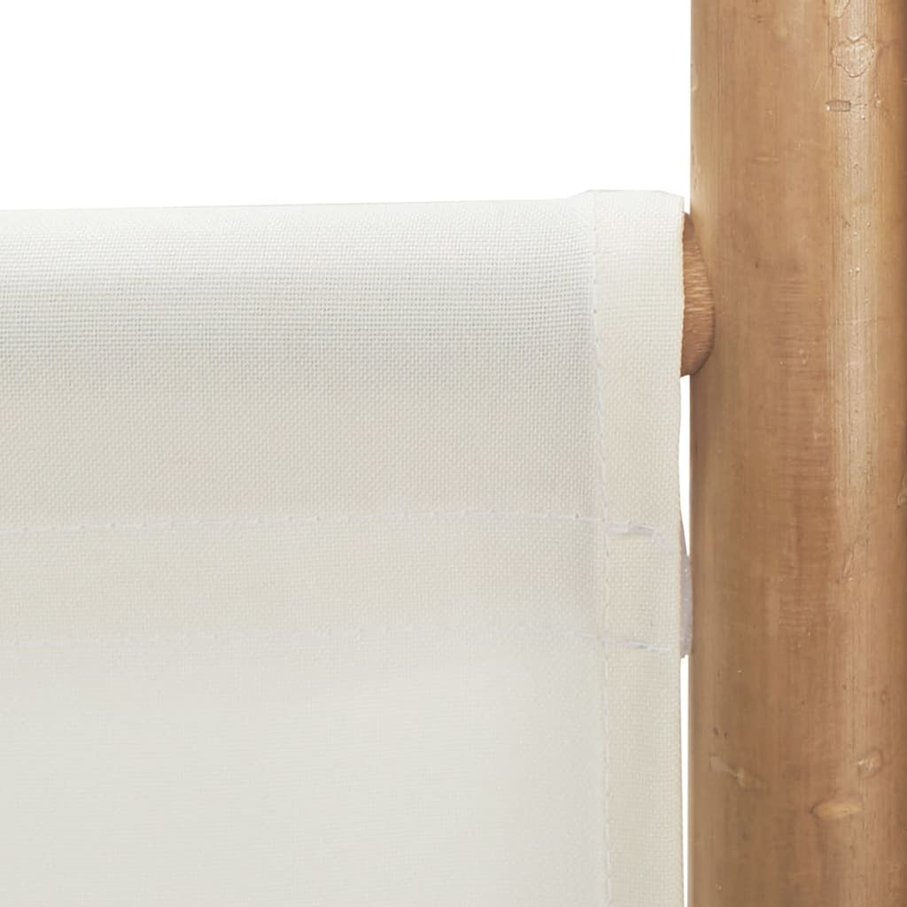 Folding 3-Panel Room Divider 120 cm Bamboo and Canvas
