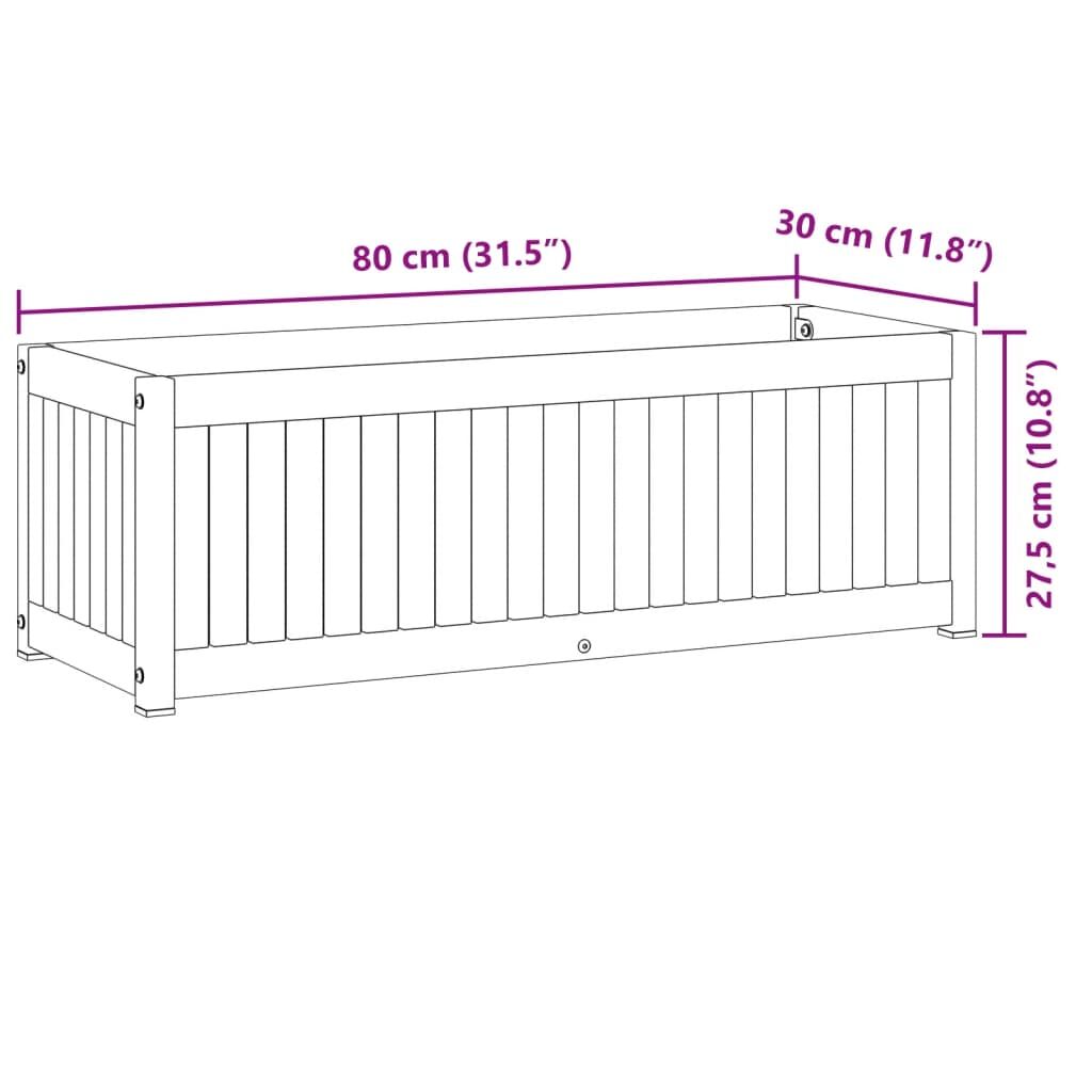 Garden Planter 80x30x27.5 cm Solid Wood Acacia and Steel