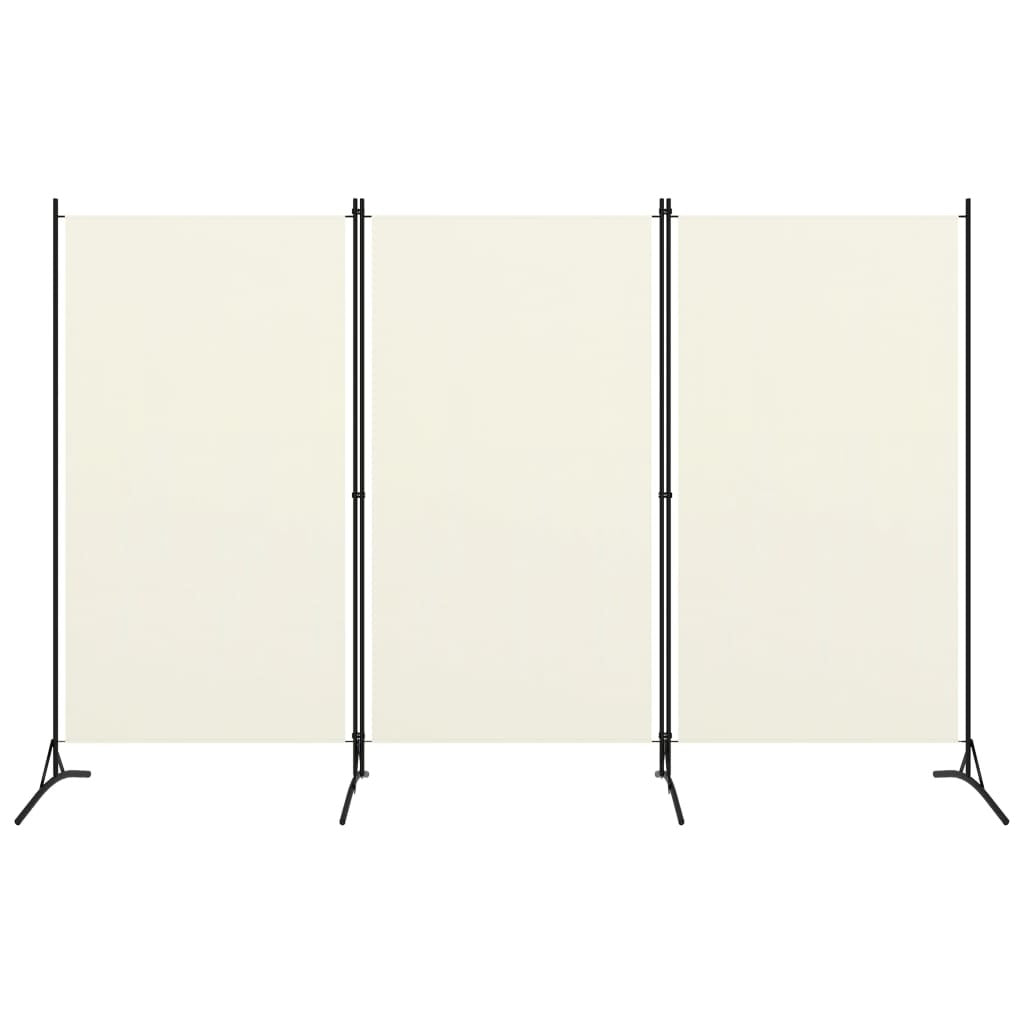 3-Panel Room Divider White 260x180 cm Fabric