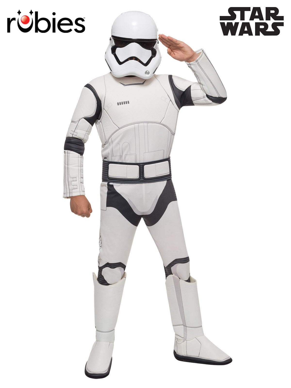 Stormtrooper Deluxe Costume for Kids Padded Jumpsuit with Mask Belt Boots