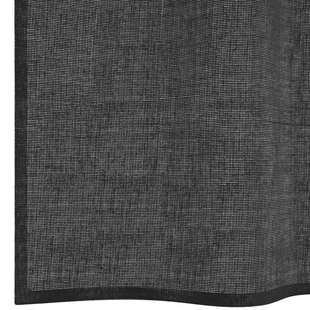 Voile Curtains with Grommets 2 pcs Black 140x245 cm