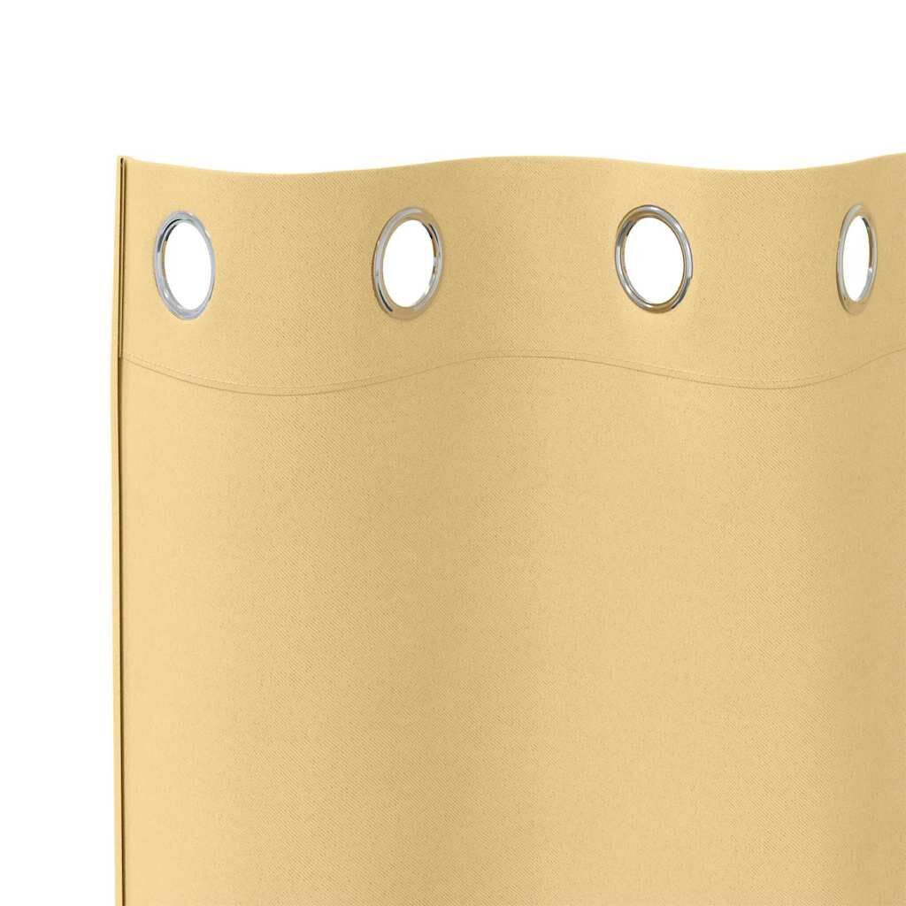 Blackout Curtains with Rings 2 pcs Beige 245 x 140 cm Polyester