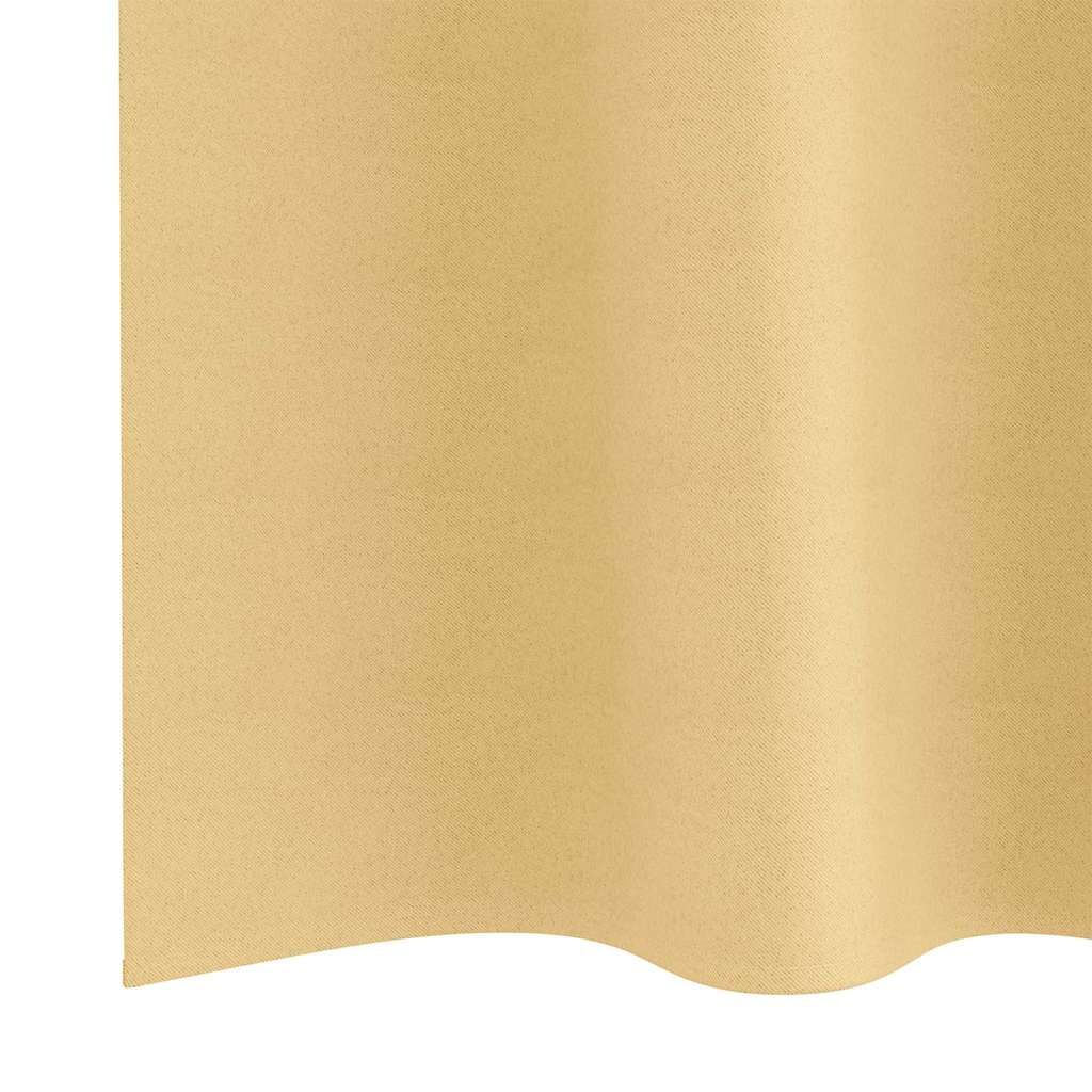 Blackout Curtains with Rings 2 pcs Beige 245 x 140 cm Polyester