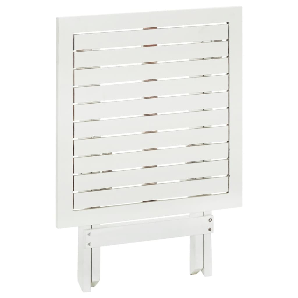 Bistro Table White 46x46x47 cm Solid Acacia Wood