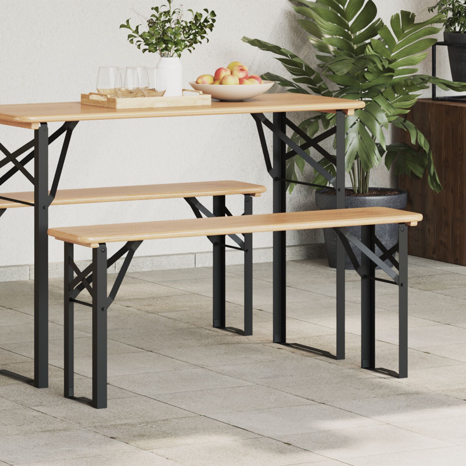 Beer Bench Legs Black Powder-Coated Steel
