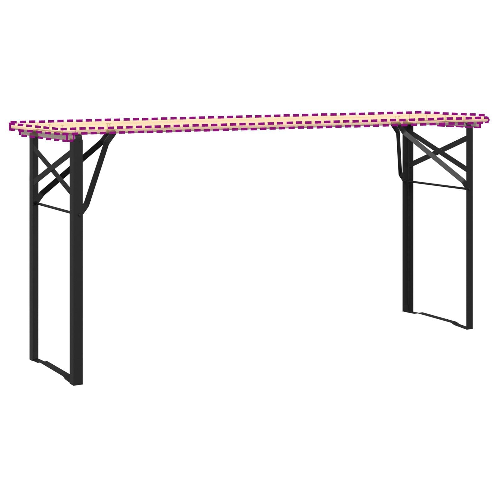 Beer Table Leg 2 pcs Black 39 x 3 x 75 cm Powder-Coated Steel