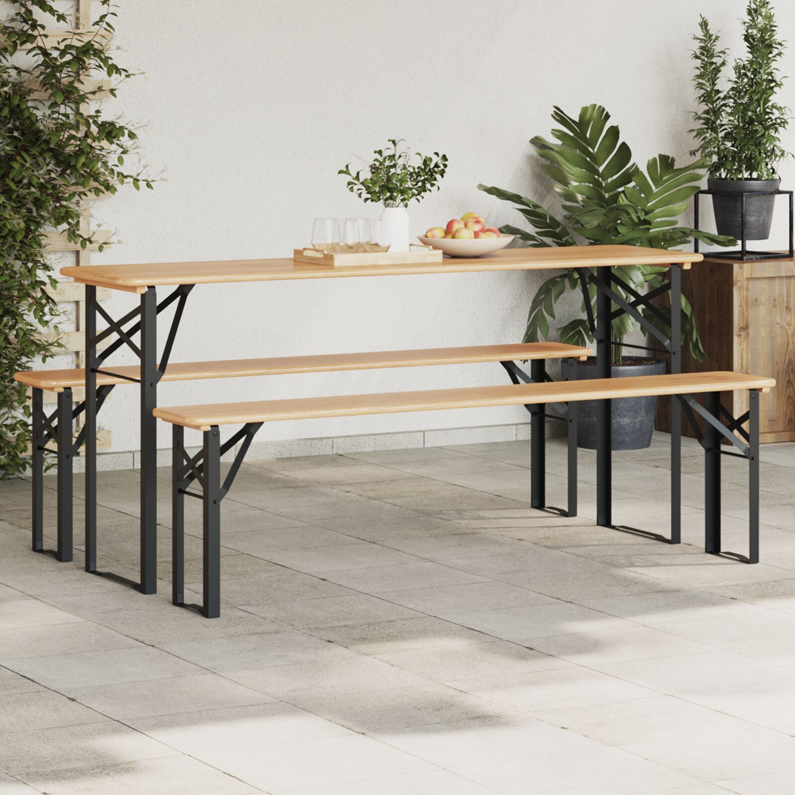 Beer Table Leg 2 pcs Black 39 x 3 x 75 cm Powder-Coated Steel
