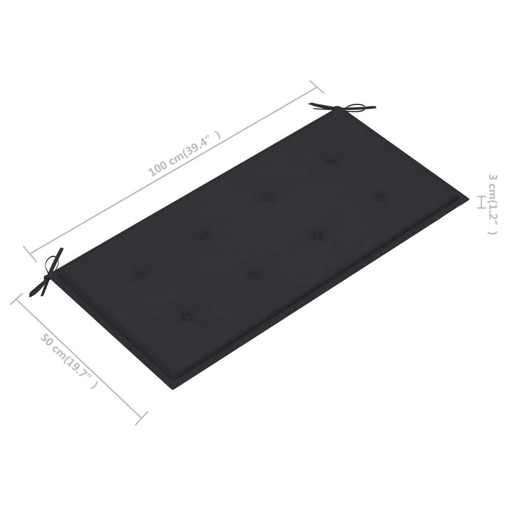 Garden Bench Cushion Anthracite 100x50x4 cm Oxford Fabric