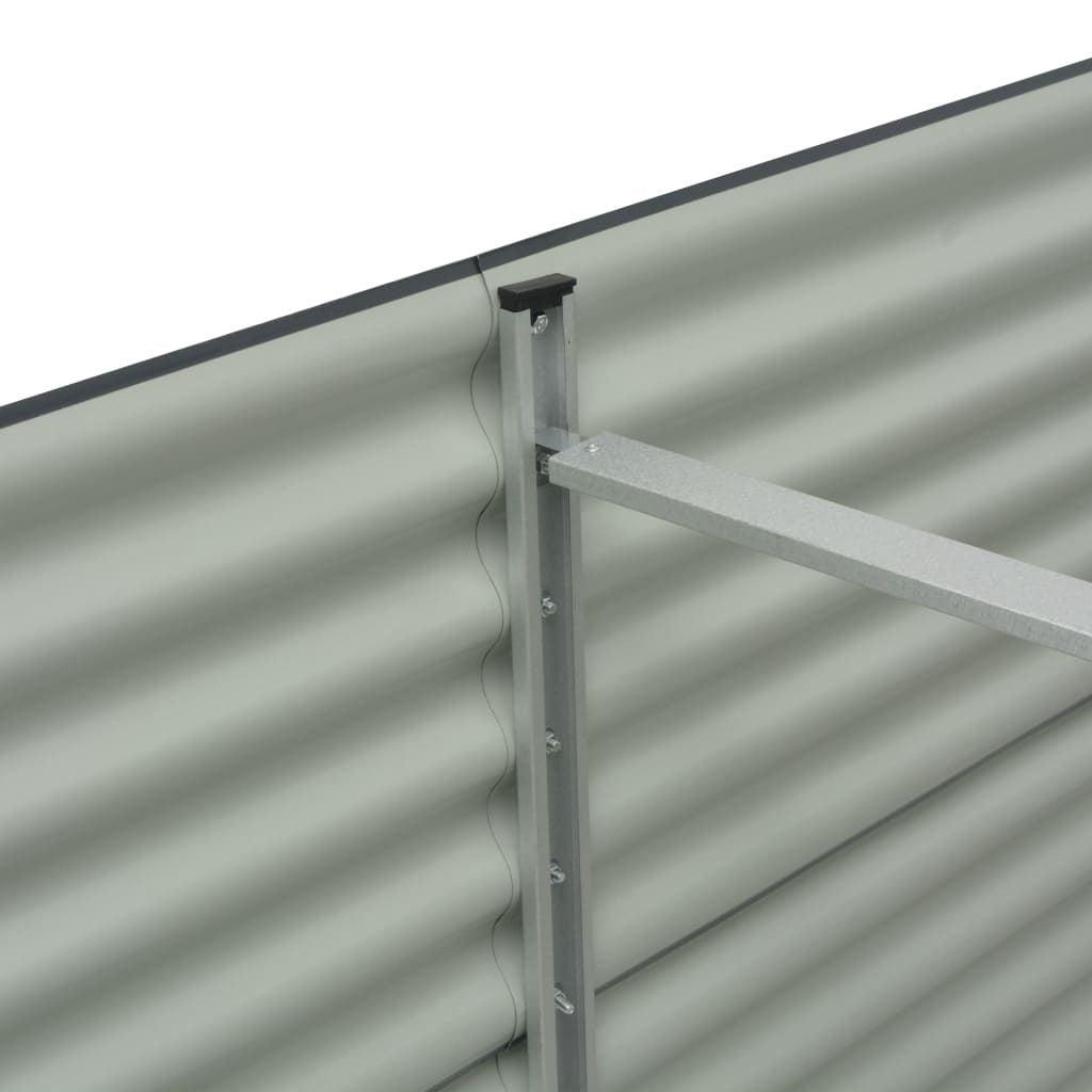 Garden Raised Bed Galvanised Steel 320x40x45 cm Grey