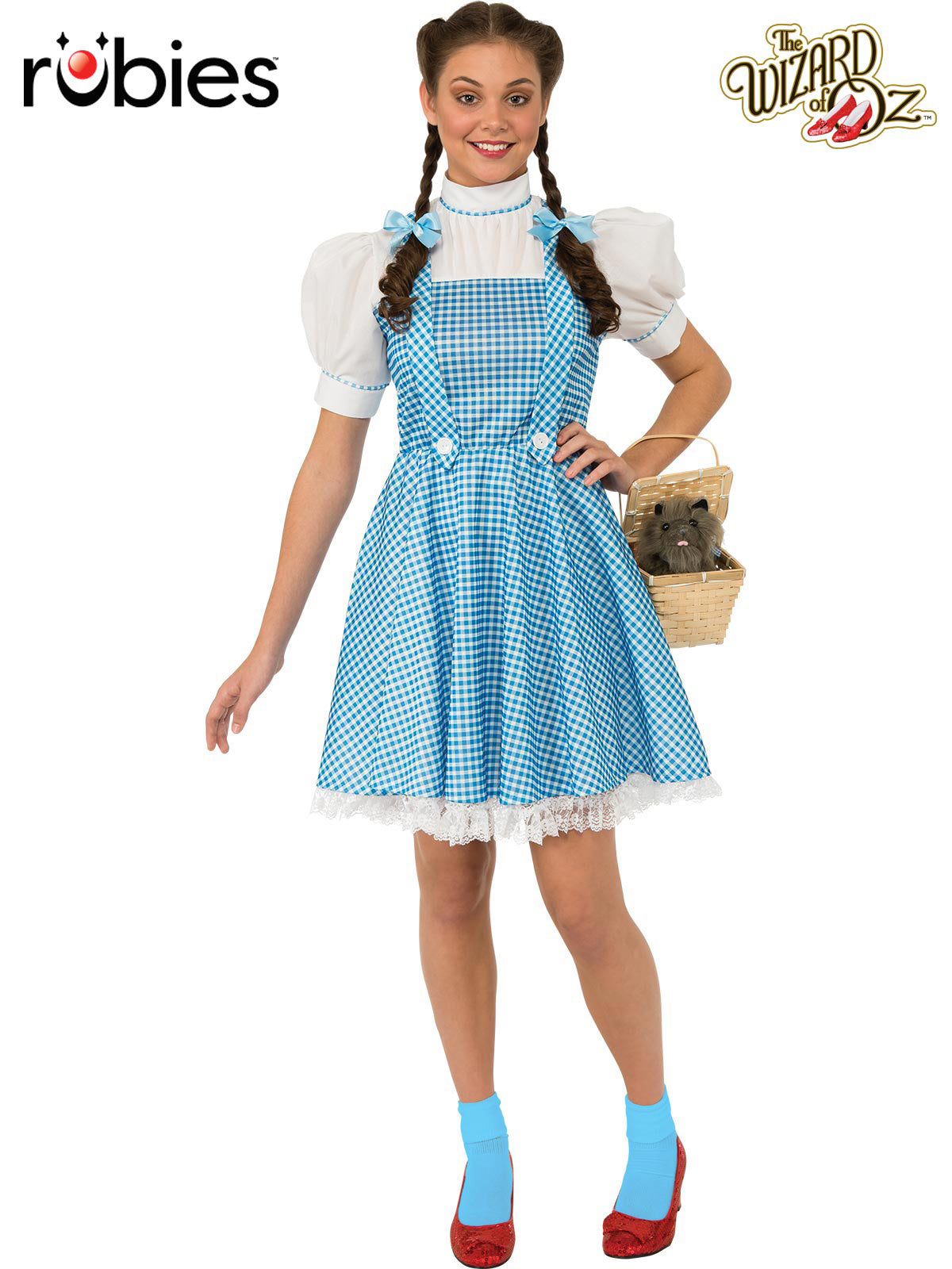 Dorothy Deluxe Costume Teen Adult Official Wizard of Oz Outfit with Hair Bows