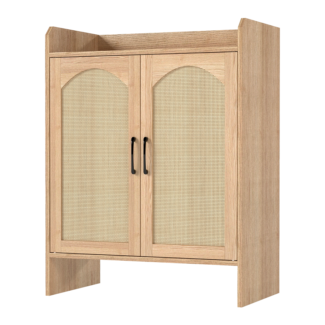 Levede 5 Tier Shoe Cabinet Wooden Double Door Storage Rack Organiser Entryway-2065254300241760265