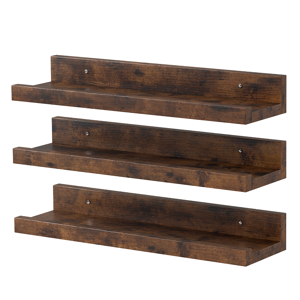 Levede Floating Shelves 3 Pack Wall Mounted Wood Storage Display Rack Room Decor-2065254309259513864