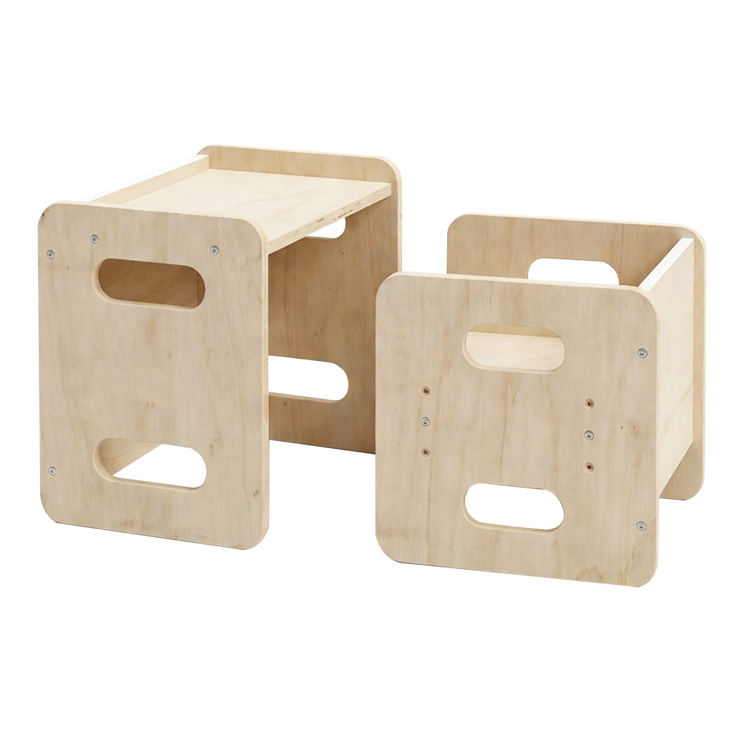 Levede Kids Table and Chair Set Dining Adjustable Toddler Activity Desk Wood-2050056790732836872