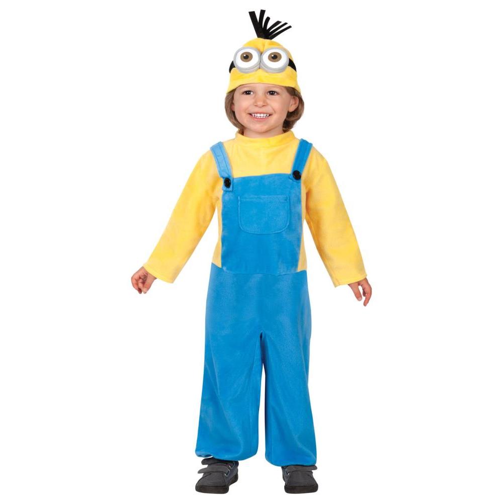 Kevin Minion Fleece Jumpsuit Costume with Headpiece and 3D Goggles – Yellow and Blue Colour