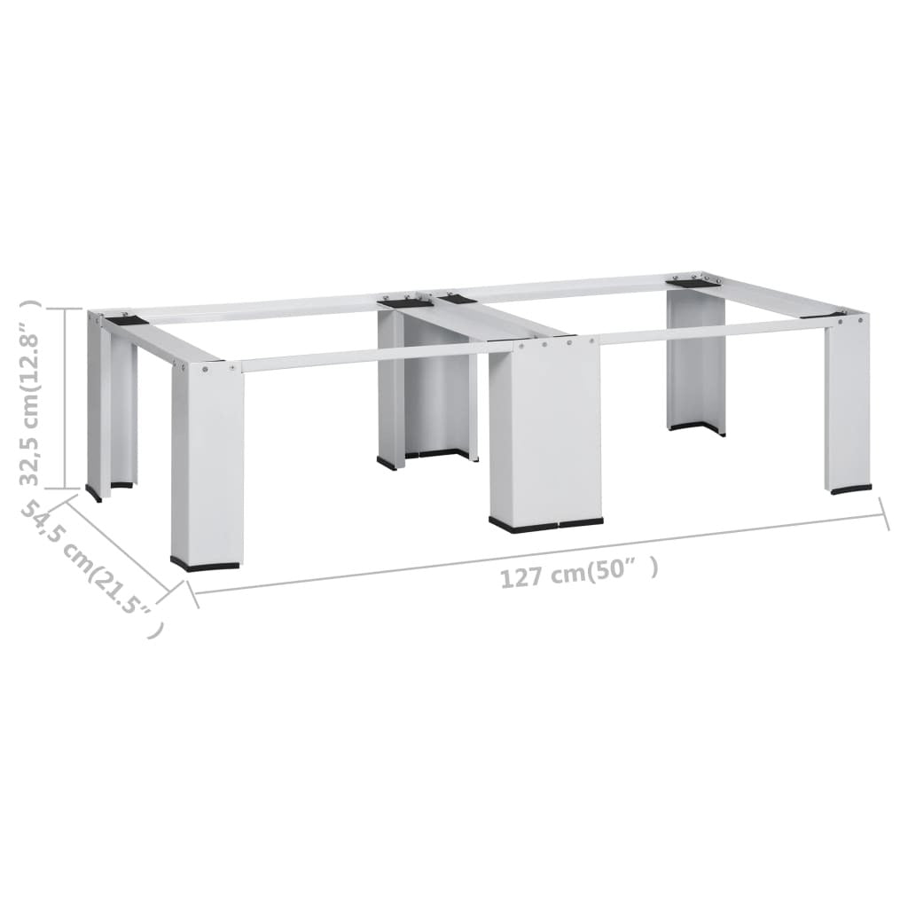 Double Washing and Drying Machine Pedestal White